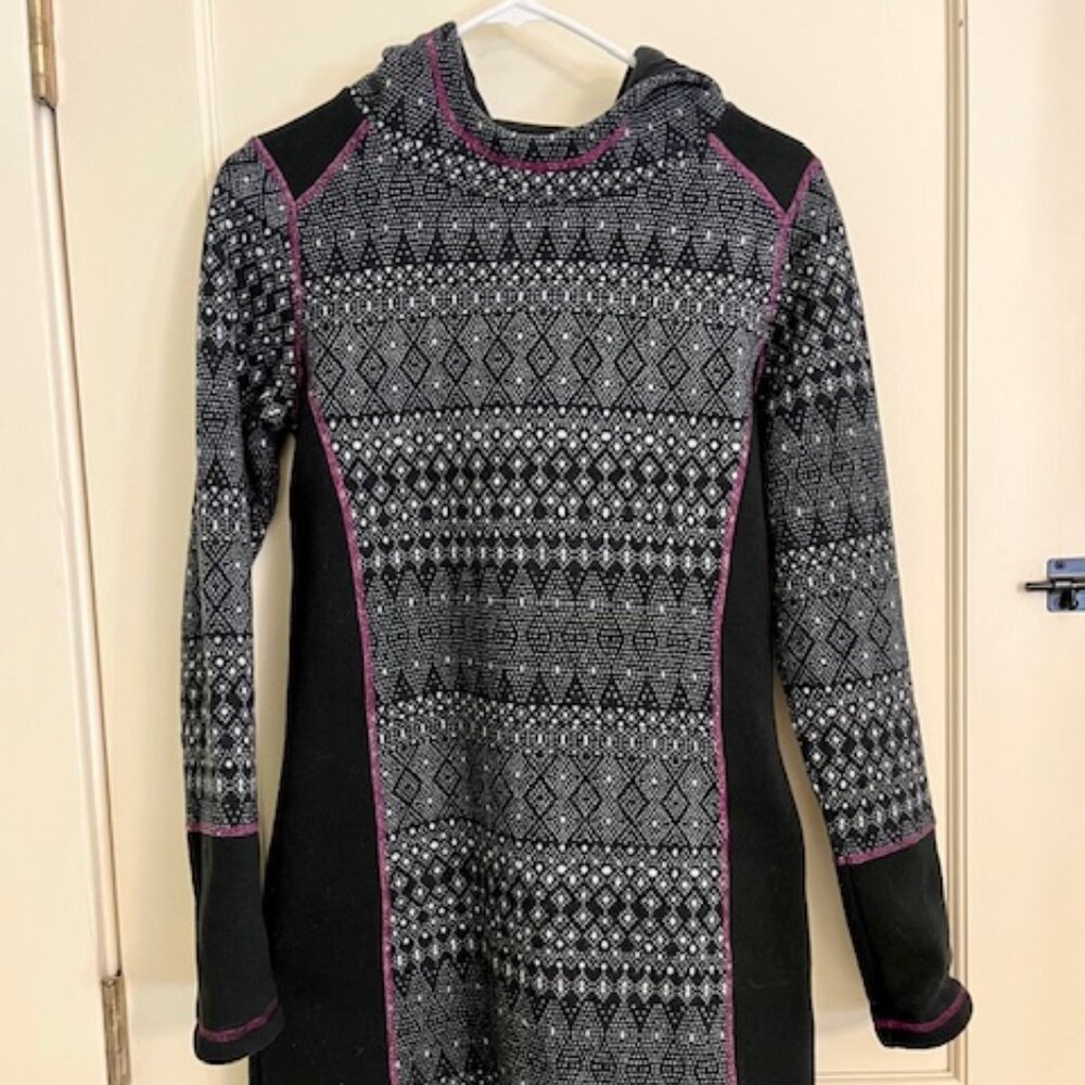 PrAna Daily Tunic Hooded Fleece Dress, size XS